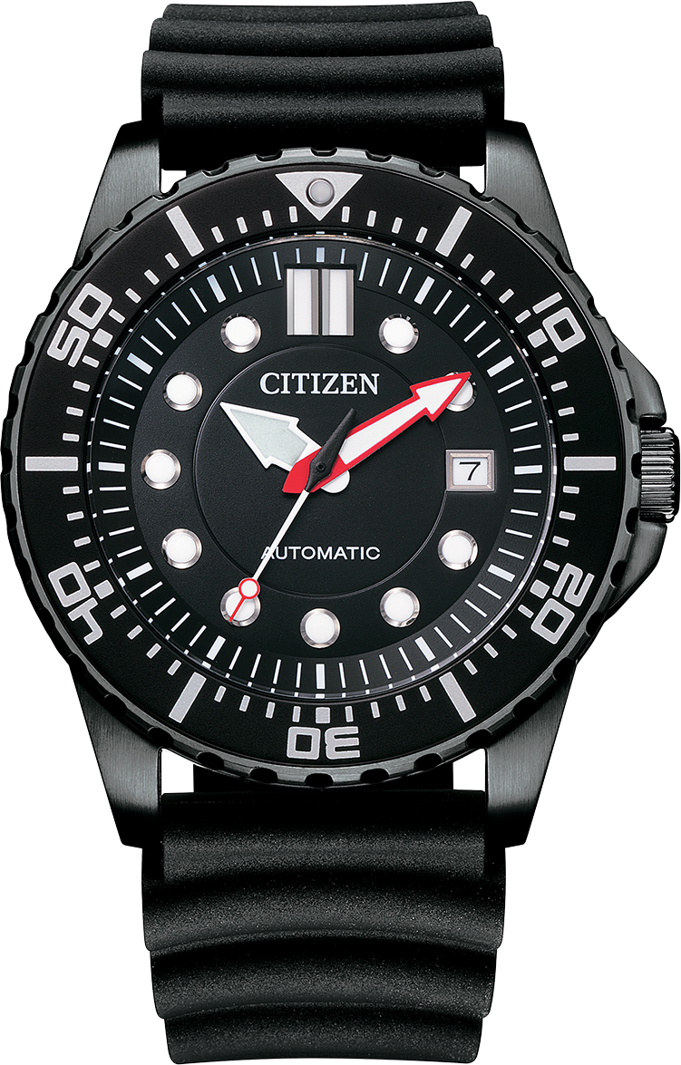 Montre Citizen NJ0125-11E Automatique Homme Cadran Noir Bracelet Silicone