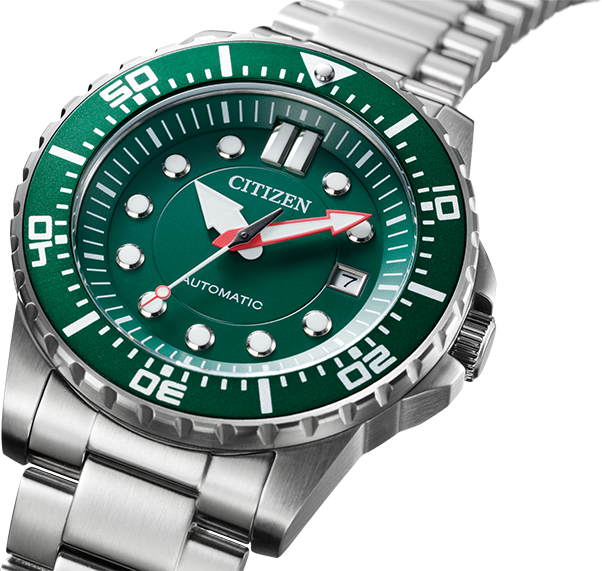 Montre Citizen NJ0129-87X Automatique Homme Cadran Vert Acier Inox vue 2