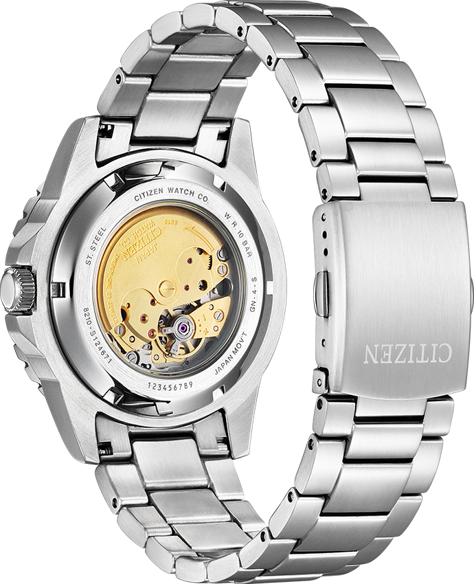 Montre Citizen NJ0129-87X Automatique Homme Cadran Vert Acier Inox vue 3