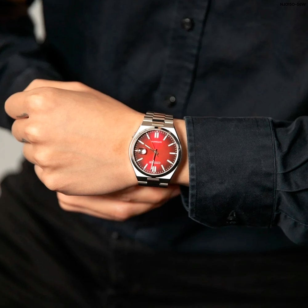 Montre Citizen Tsuyosa NJ0150-56W Automatique Homme Cadran Rouge Acier vue 4