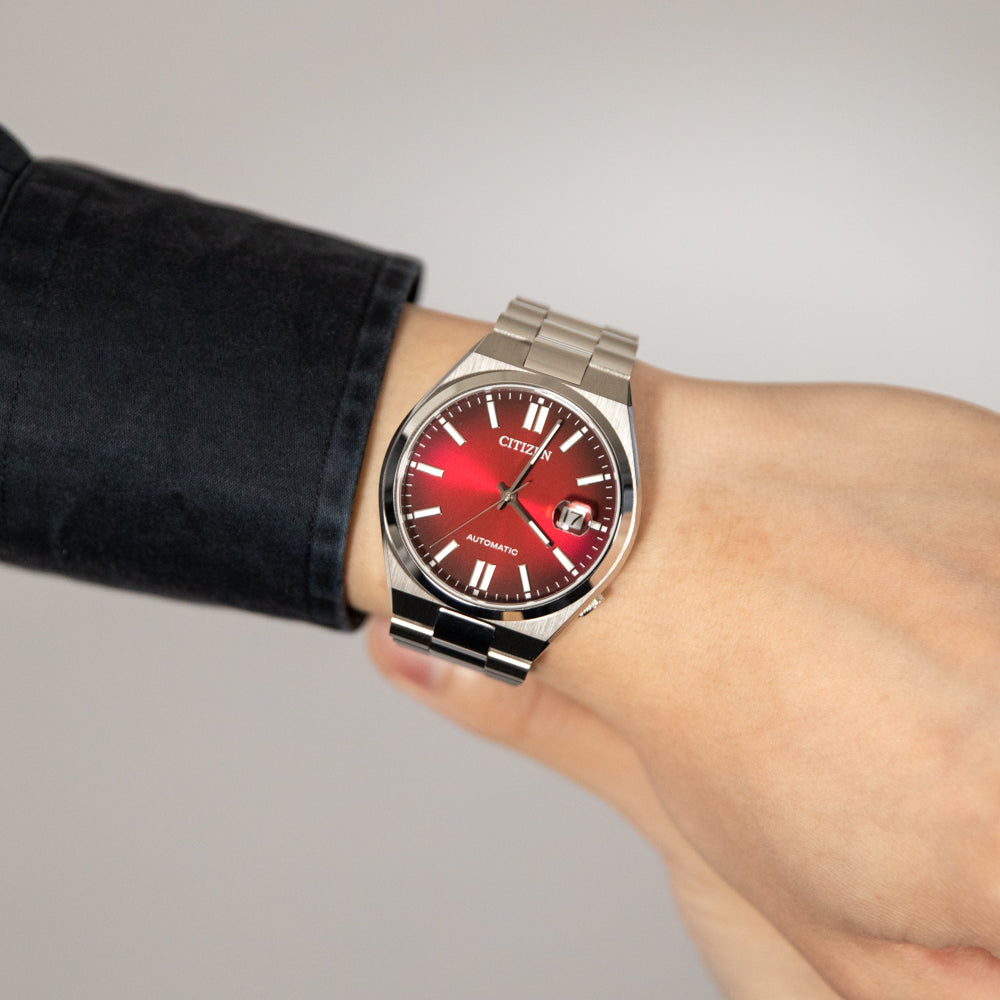 Montre Citizen Tsuyosa NJ0150-56W Automatique Homme Cadran Rouge Acier vue 5
