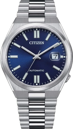 Montre Citizen Tsuyosa Automatique NJ0150-81L pour Homme - Cadran Bleu Soleillé, Bracelet Acier
