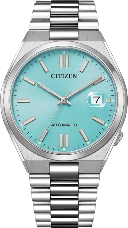 Montre Citizen Automatique NJ0151-88M pour Homme, Cadran Bleu Turquoise et Bracelet Acier