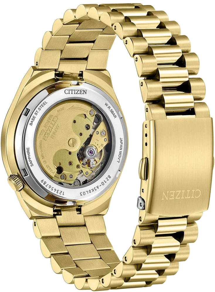 Montre Citizen Tsuyosa Automatique NJ0152-51X - Cadran Vert Soleillé, Boîtier Acier Doré 40mm - Unisexe vue 2