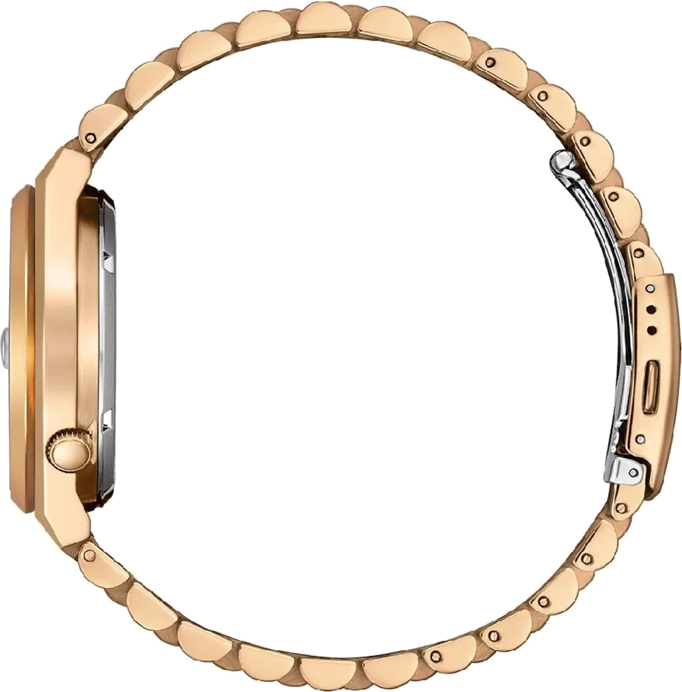 Montre Citizen Automatique NJ0153-82X - Cadran Rouge Soleillé, Boîtier et Bracelet Or Rose Acier vue 3