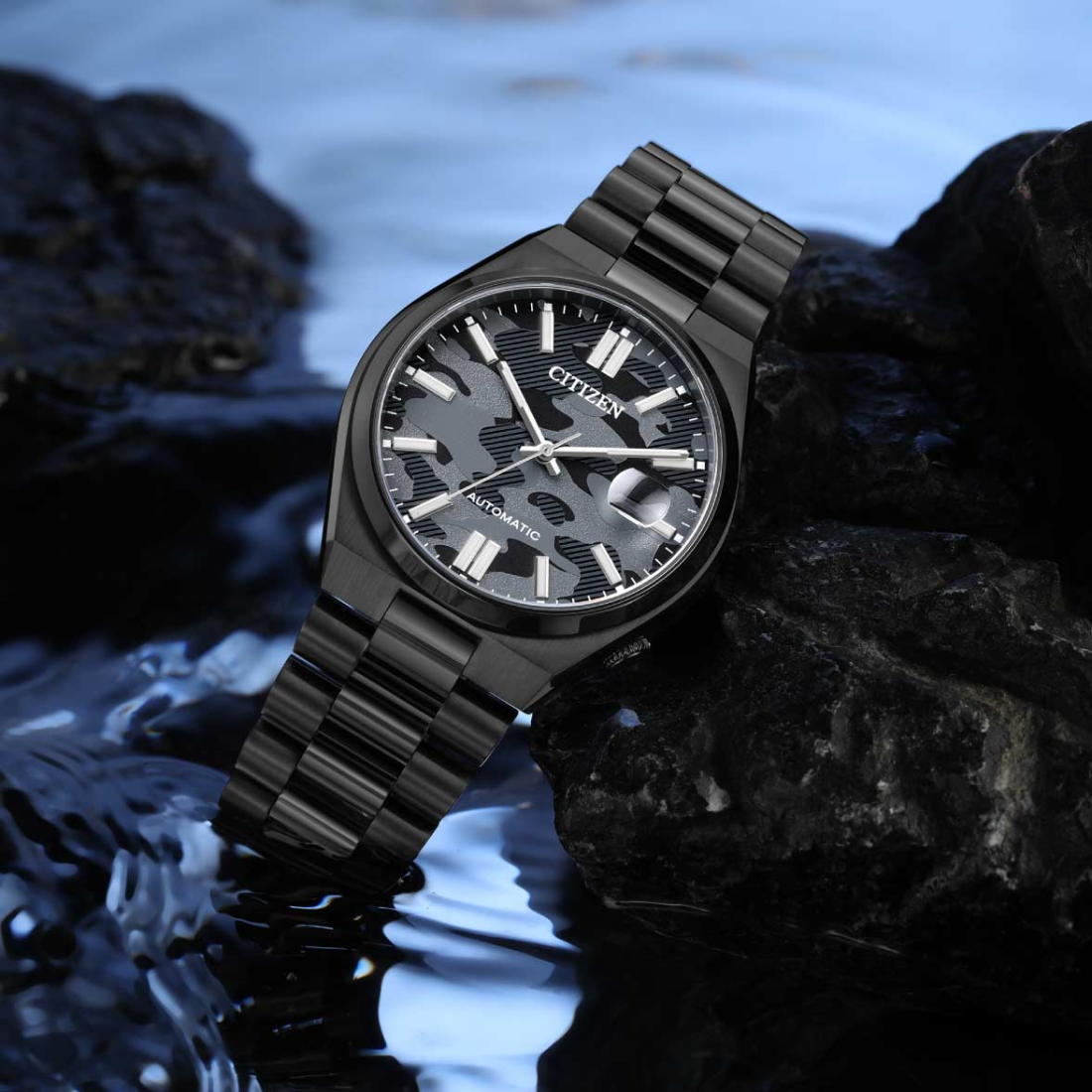 Montre Automatique Citizen Tsuyosa Camouflage NJ0155-87E cadran noir vue 4