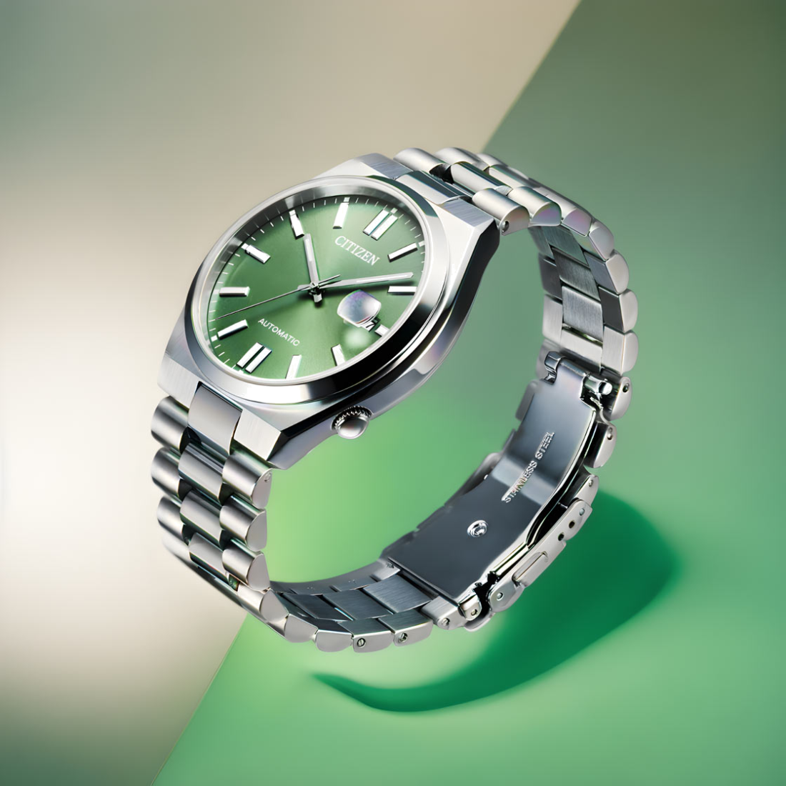 Montre Citizen Tsuyosa NJ0158-89Z Automatique - Cadran Vert Soleillé - Homme vue 4