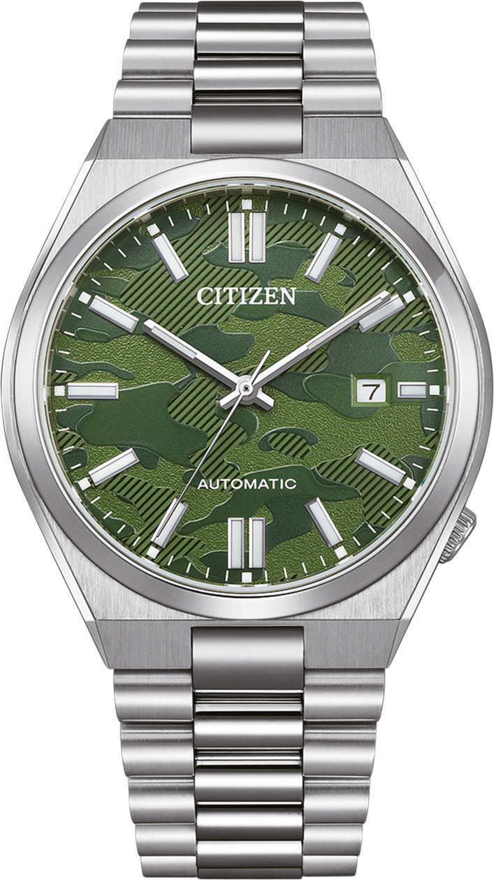 Montre Citizen NJ0159-86X Automatique Homme - Cadran Vert Camouflage, Bracelet Acier