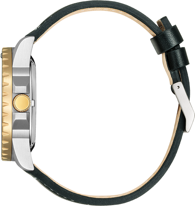 Montre Citizen NJ0176-10E Automatique Homme - Cadran Noir, Boîtier Or Rose, Bracelet Cuir vue 3