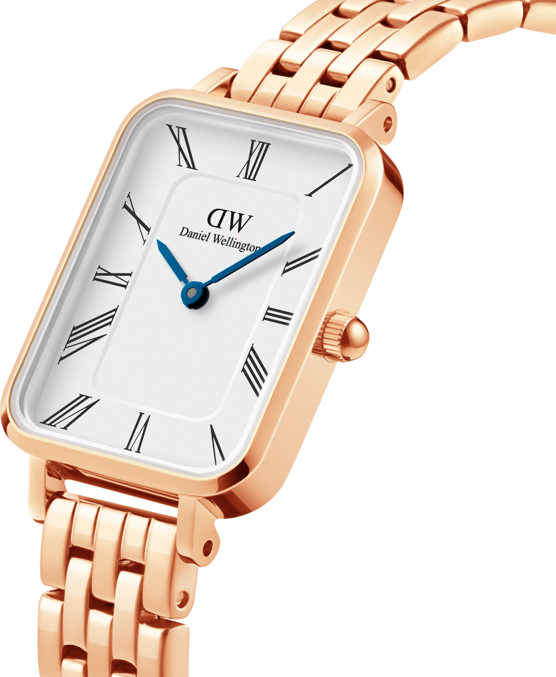 Montre Daniel Wellington Quadro Roman -5Link doré or rose vue 2