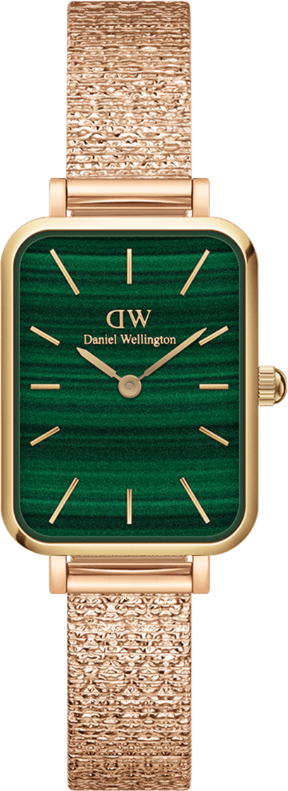 Montre Femme Daniel Wellington Quadro Pressed Ever rosegold cadran vert