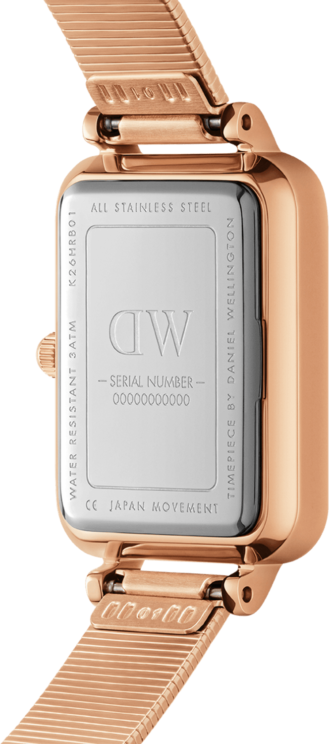 Montre Femme Daniel Wellington Quadro Pressed Ever rosegold cadran vert vue 3