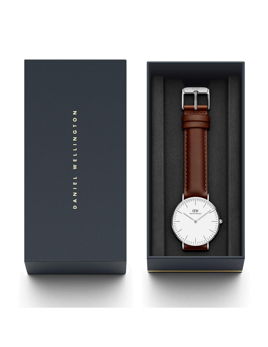 Montre Daniel Wellington Classic St Mawes DW00100052 - Cadran 36mm argenté, bracelet cuir marron - Unisexe vue 3