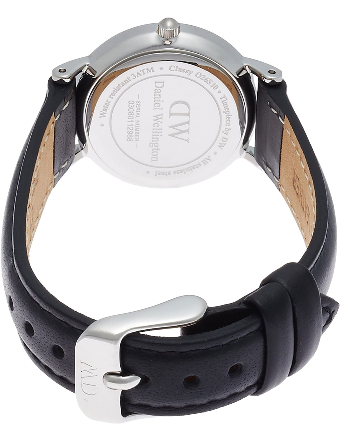 Montre Femme Daniel Wellington Classy Sheffield DW00100068 - Cadran Blanc, Bracelet Cuir Noir vue 3