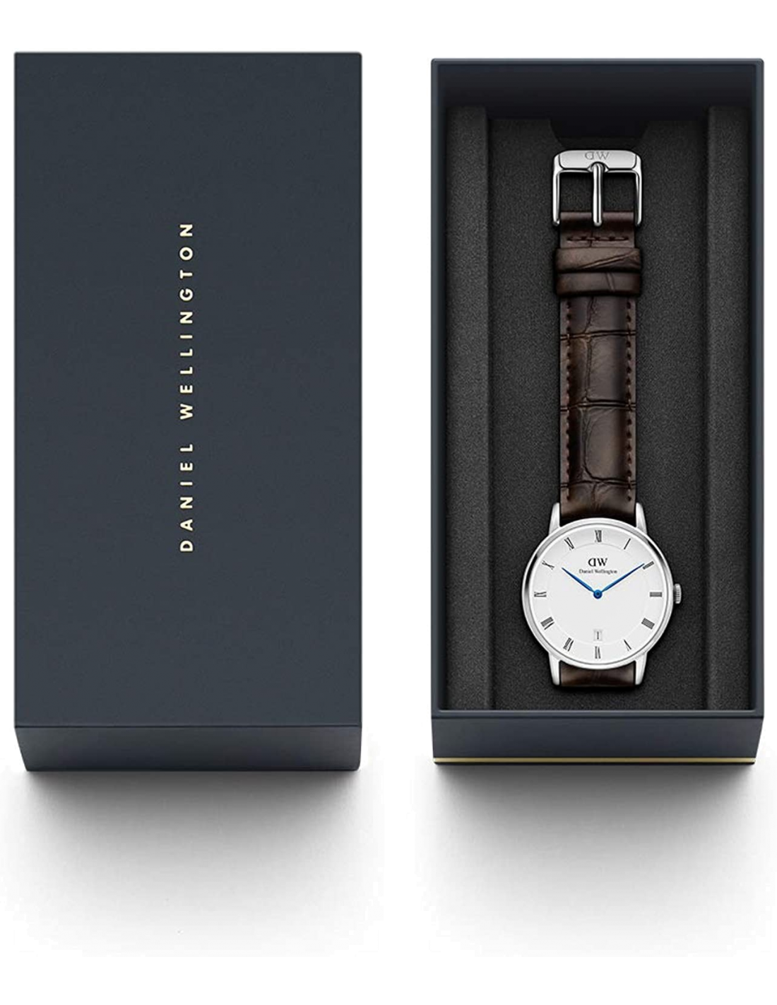Montre Daniel Wellington DW00100097 Unisexe, Cadran Blanc, Boîtier Acier & Bracelet Cuir Marron vue 3
