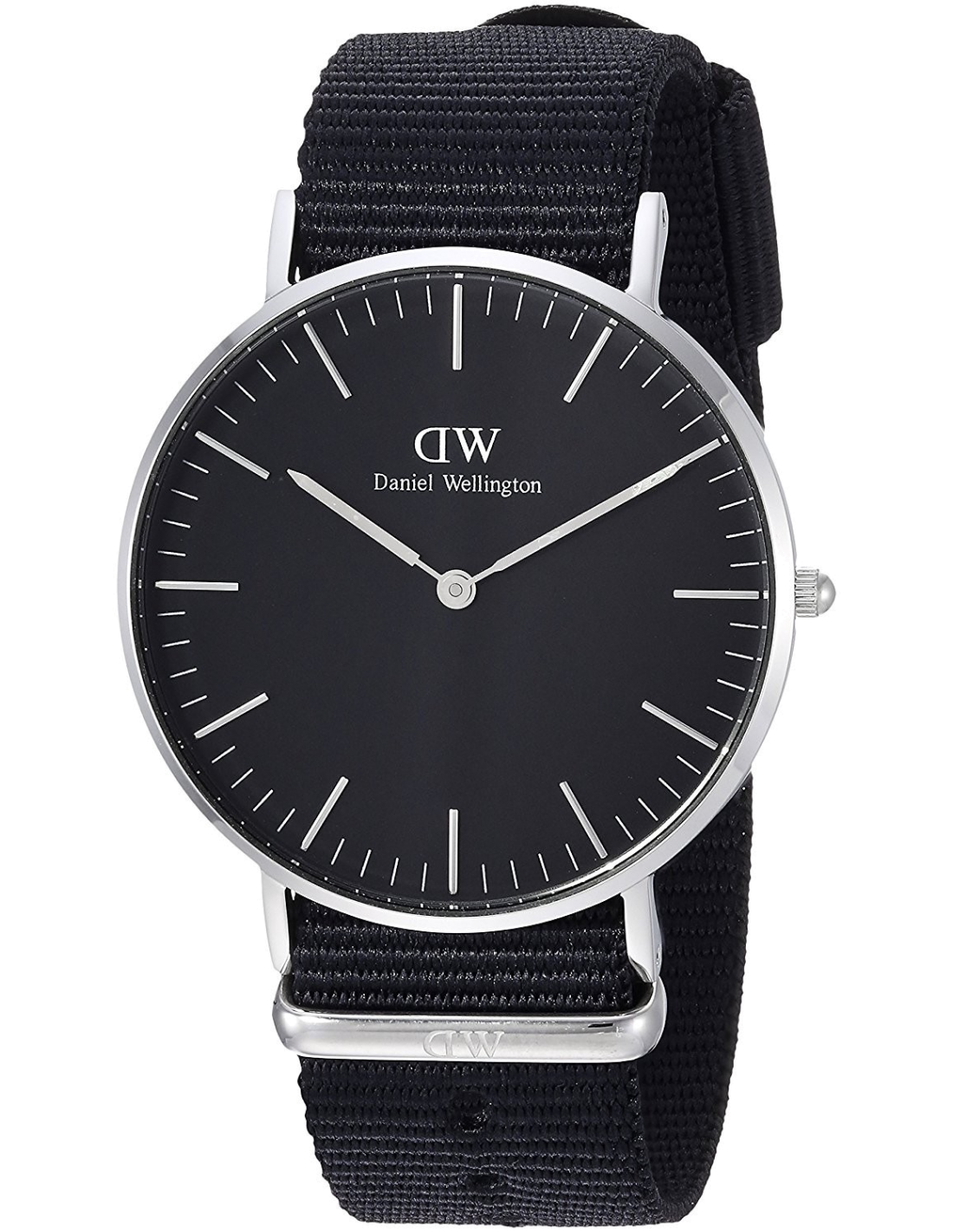 Montre Femme Daniel Wellington DW00100151 - Cadran Blanc et Bracelet NATO Noir