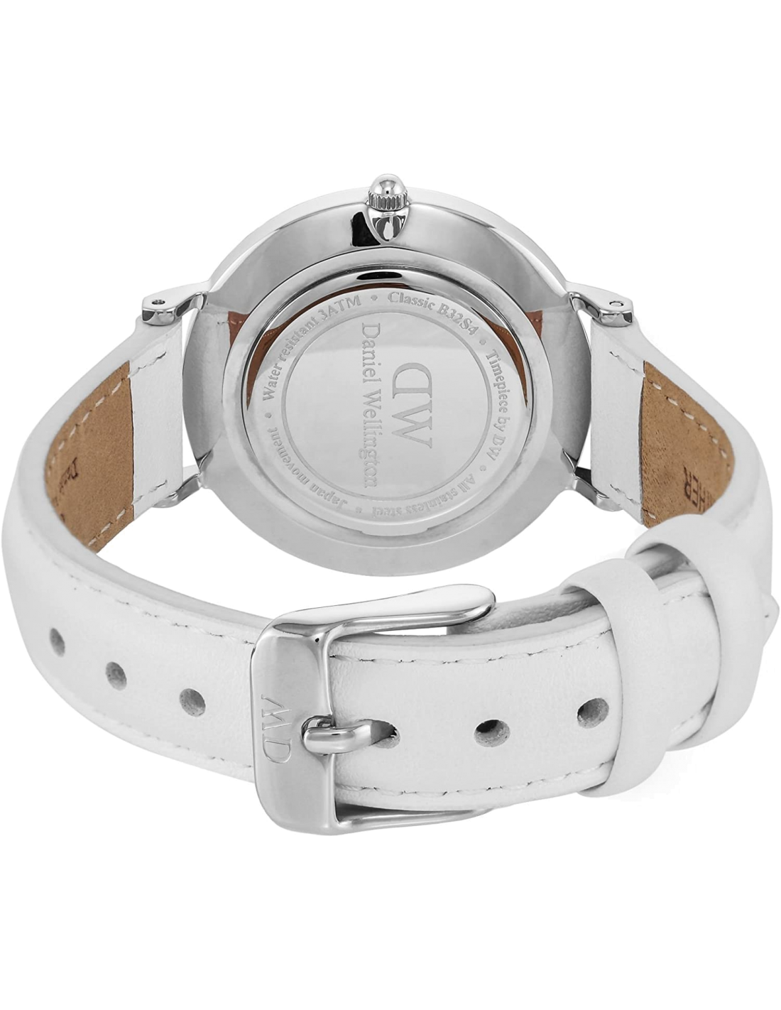 Montre Femme Daniel Wellington Classic Petite Bondi 32mm DW00100190 Cadran Blanc Bracelet Cuir Blanc vue 3