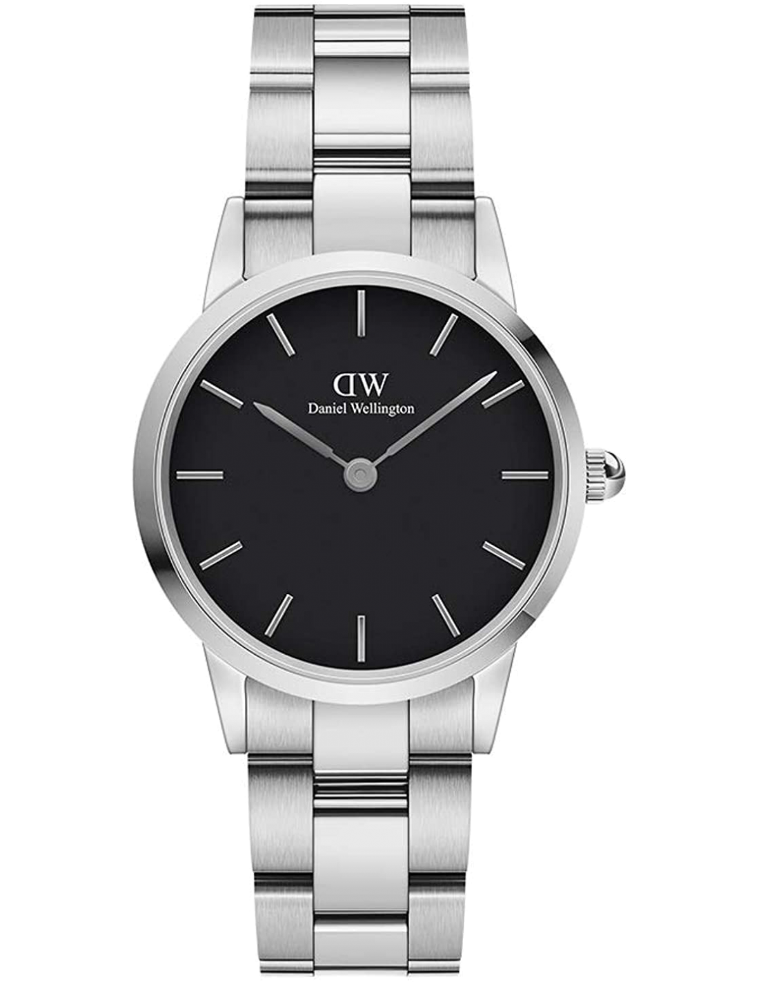 Montre Femme Daniel Wellington DW00100206 Iconic Link 32mm Acier Argenté Cadran Noir