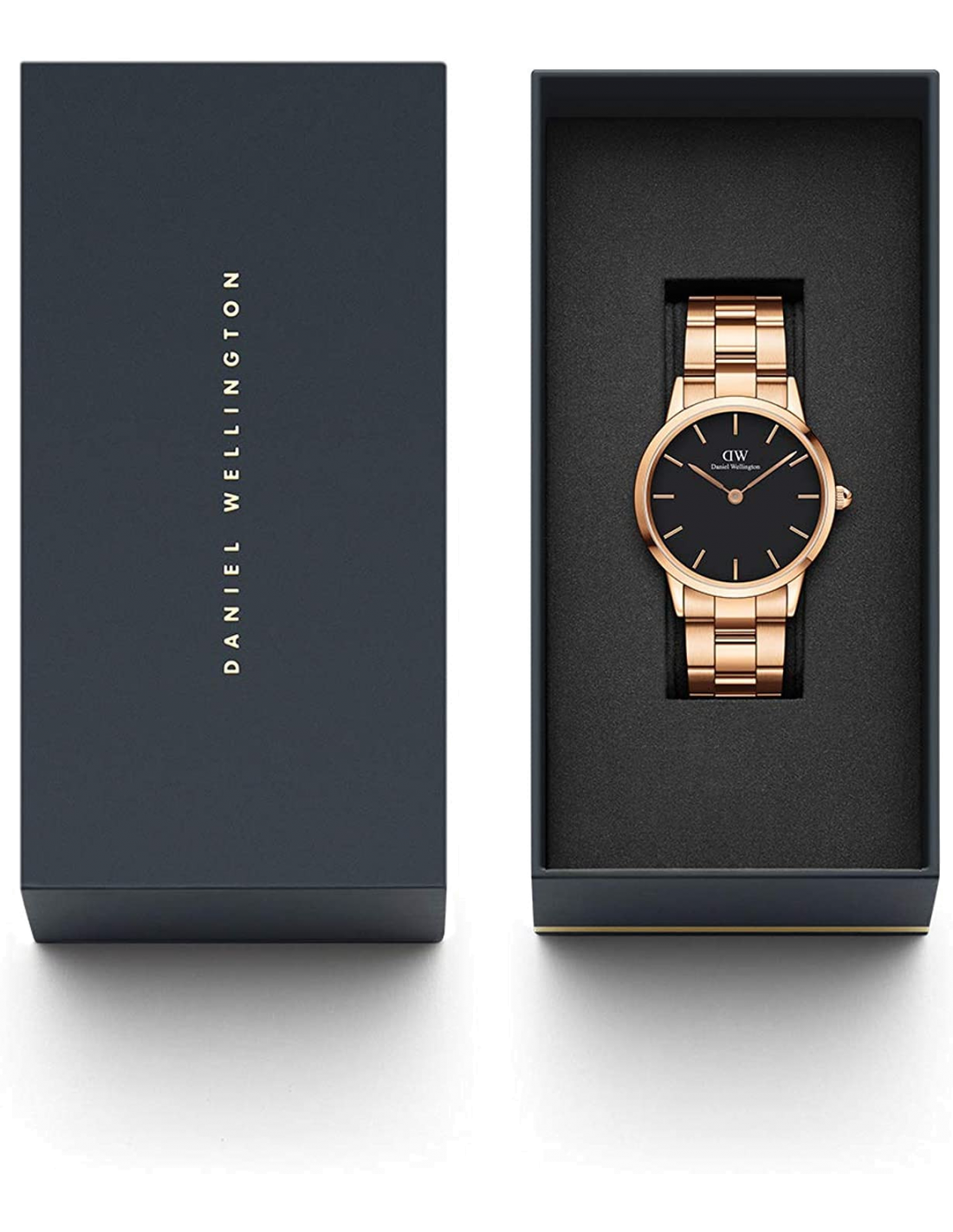 Montre Daniel Wellington DW00100214 Iconic Link 28mm - Cadran Nacre, Boîtier et Bracelet Acier Or Rose - Pour Femme vue 3