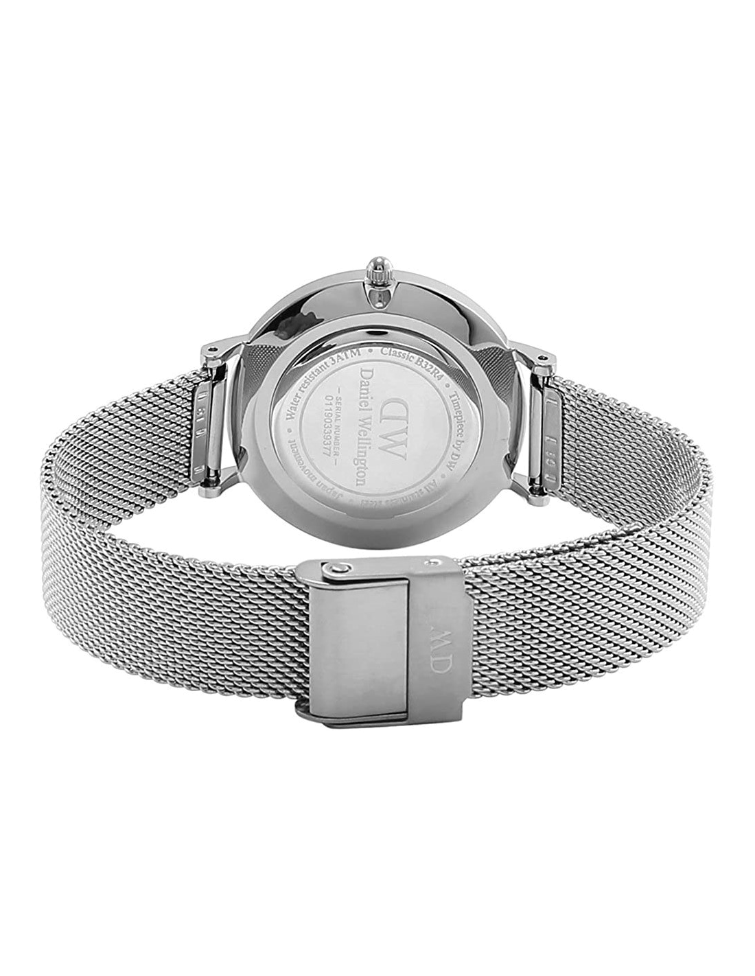 Montre Femme Daniel Wellington Classic Petite DW00100218, Cadran Noir 28 mm, Bracelet Milanese Argent vue 3