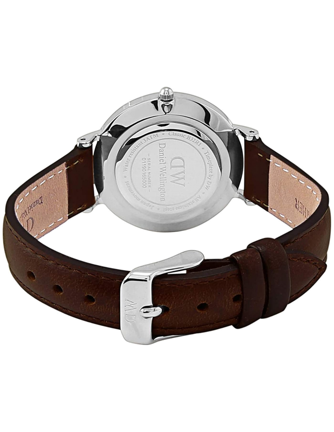Détail du bracelet cuir de la Daniel Wellington DW00100239