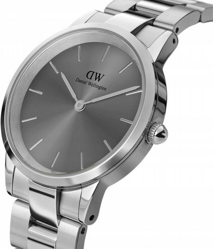 Montre Femme Daniel Wellington Iconic Link DW00100328 cadran gris vue 2