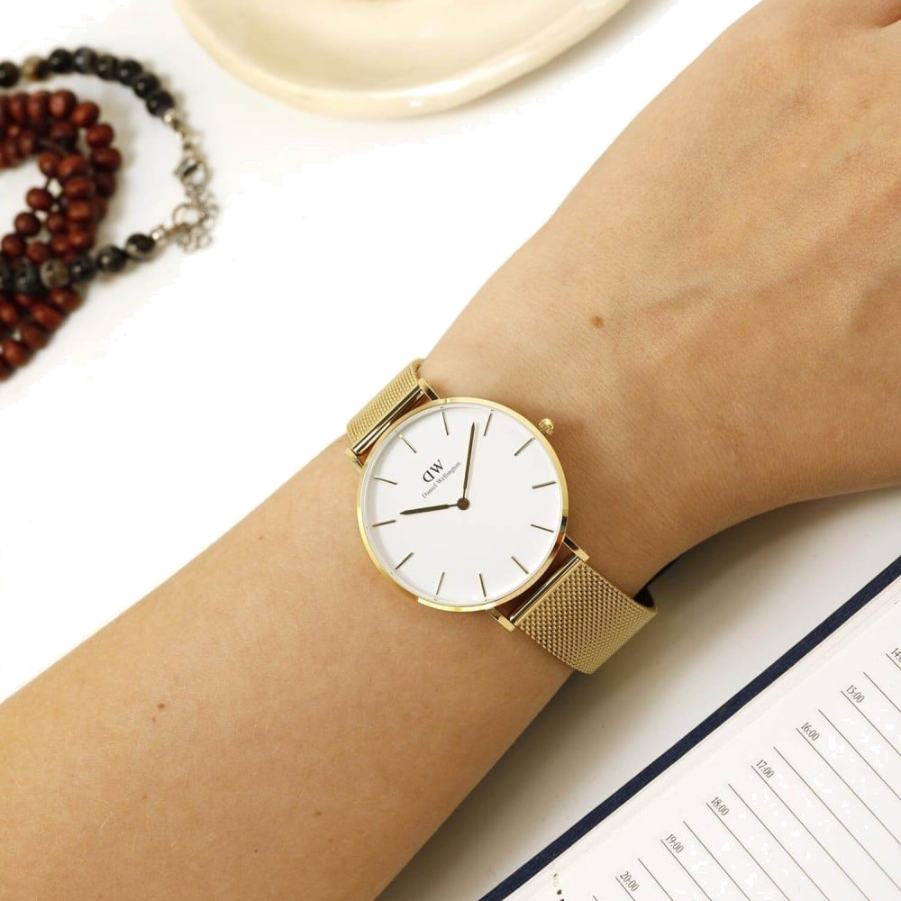 Montre Femme Daniel Wellington Petite Evergold 28mm Or DW00100350 vue 3