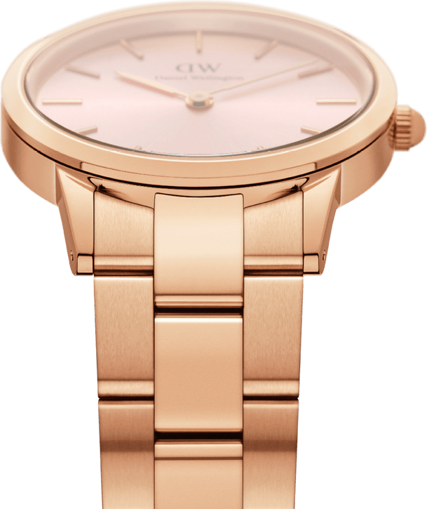Montre Daniel Wellington Iconic Link DW00100369 - Boîtier et bracelet acier or rose 32mm - Pour femme vue 3