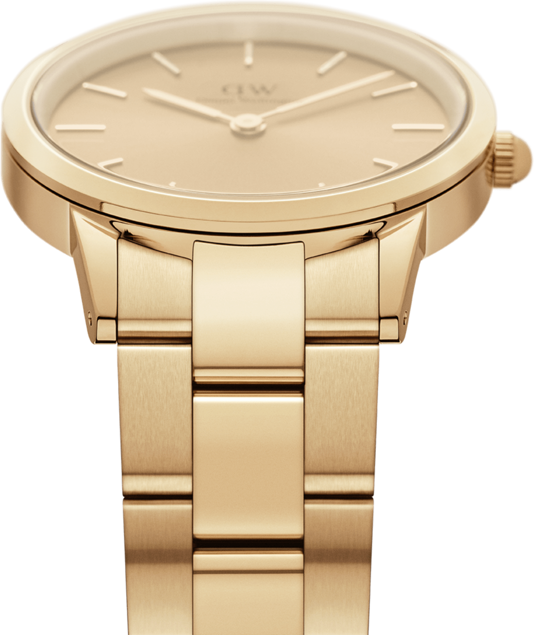 Montre Femme Daniel Wellington DW00100403 Iconic Link 28mm Cadran Doré Acier Plaqué Or Jaune vue 3