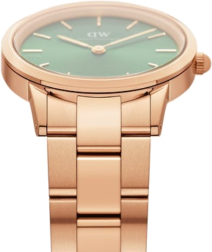 Montre Femme Daniel Wellington DW00100421 Iconic Link - Cadran Vert Soleillé, Boîtier et Bracelet Acier Doré 28 mm vue 2