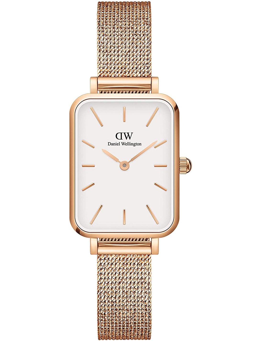 Montre Daniel Wellington DW00100431 Quadro Rectangulaire Maille Milanaise Or Rose