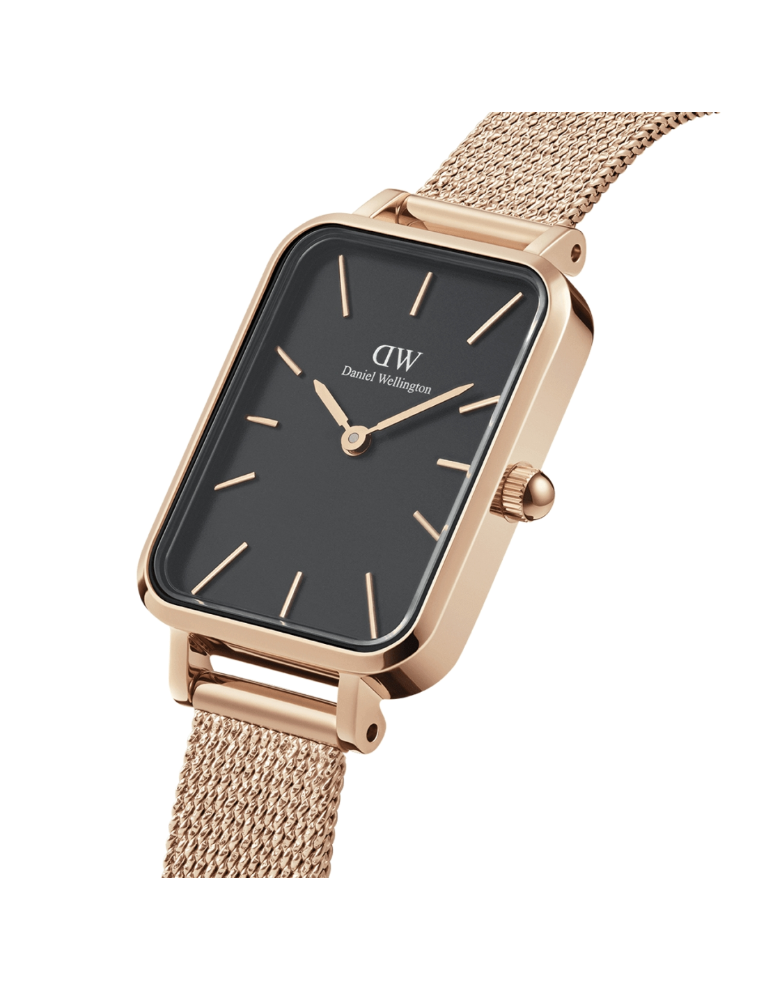 Montre Daniel Wellington DW00100432 Quadro Rectangulaire Maille Or Rose vue 2