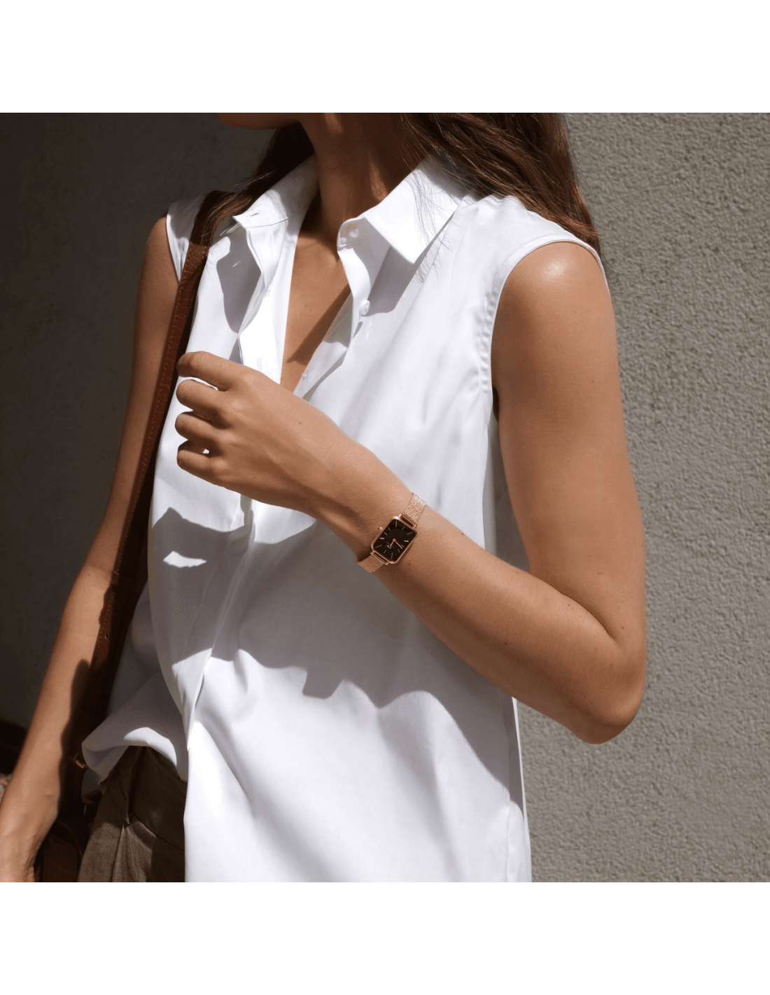 Montre Daniel Wellington DW00100432 Quadro Rectangulaire Maille Or Rose vue 4