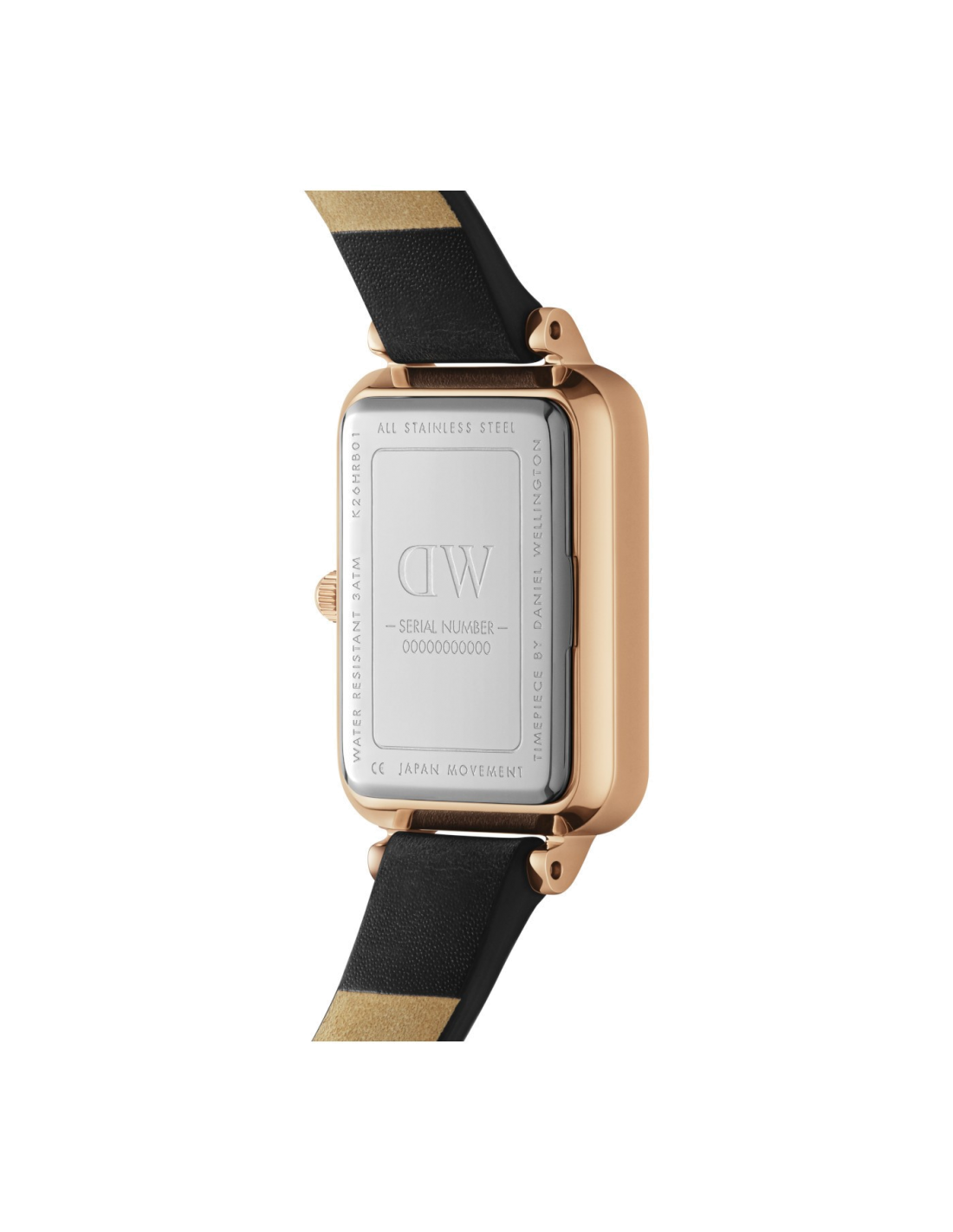 Montre Daniel Wellington Quadro Pressed DW00100434 Bracelet en cuir noir vue 2