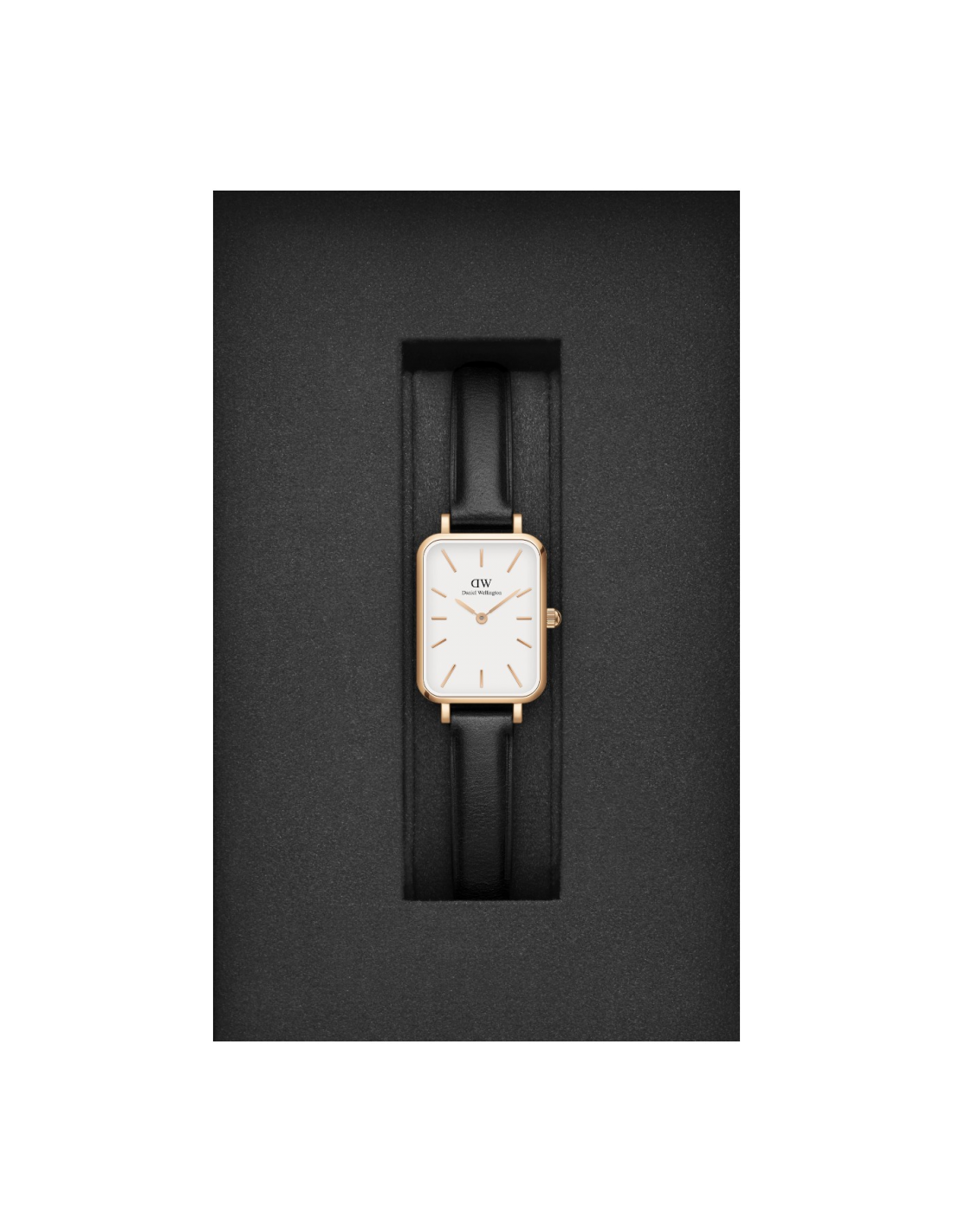 Montre Daniel Wellington Quadro Pressed DW00100434 Bracelet en cuir noir vue 3
