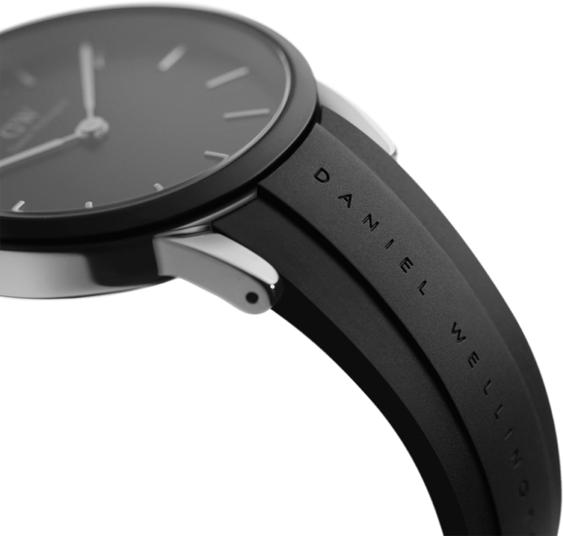 Montre Homme Daniel Wellington DW00100436 Iconic Motion, Cadran Noir, Boîtier Argent, Bracelet Silicone Noir vue 3