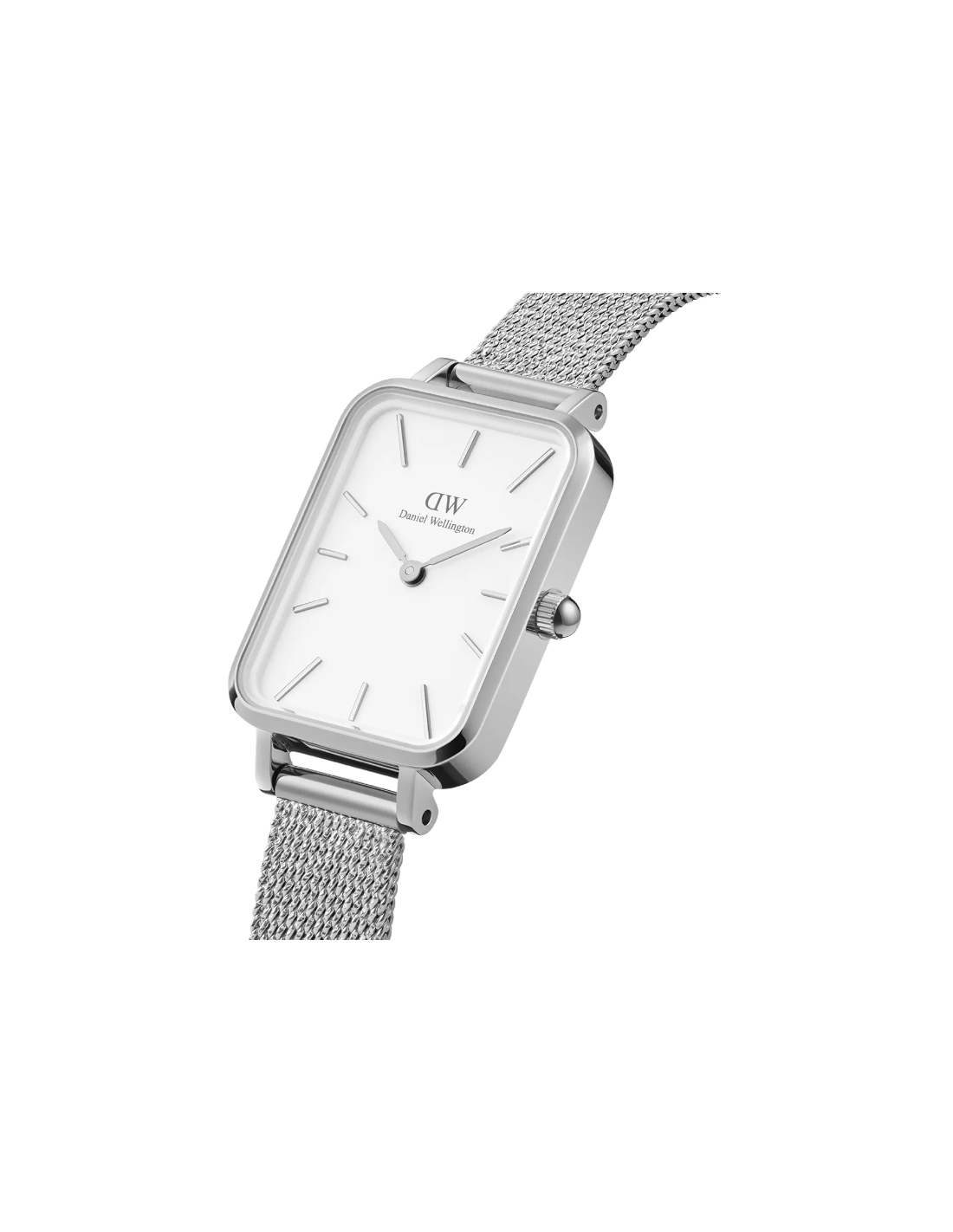 Montre Femme Daniel Wellington Quadro Pressed Sterling DW00100438 - Cadran Blanc, Maille Milanaise Argent vue 2
