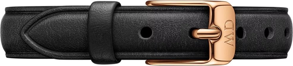 Montre Femme Daniel Wellington DW00100450 Quadro XL Cadran Blanc Rectangulaire, Boîtier Or Rose, Bracelet Cuir Noir vue 4