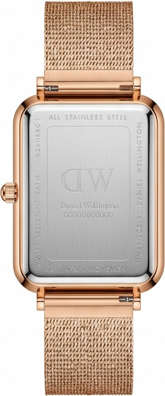 Montre Daniel Wellington DW00100466 Quadro Pressed Melrose Cadran Noir Onyx et Or Rose vue 3