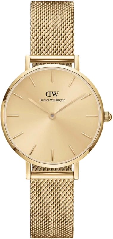 Montre Femme Daniel Wellington DW00100474 - Cadran et Boîtier Doré 32mm sur Maille Milanaise Or