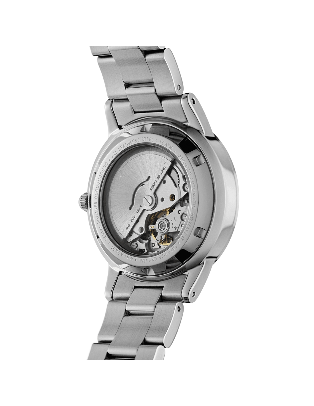 Montre Daniel Wellington DW00100482 Iconic Link Automatique 40mm - Boîtier et bracelet acier argent, cadran noir vue 3