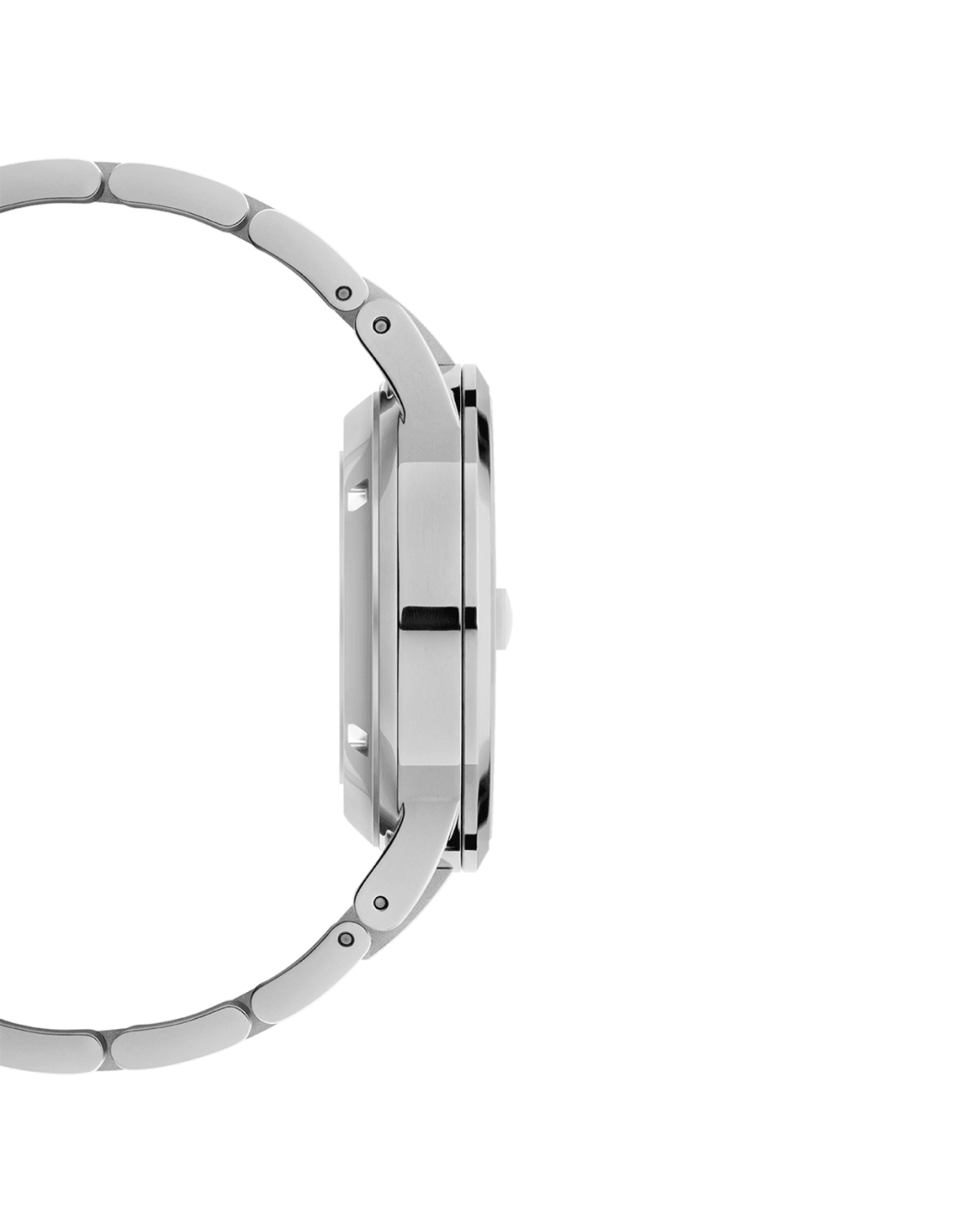 Montre Daniel Wellington DW00100482 Iconic Link Automatique 40mm - Boîtier et bracelet acier argent, cadran noir vue 4