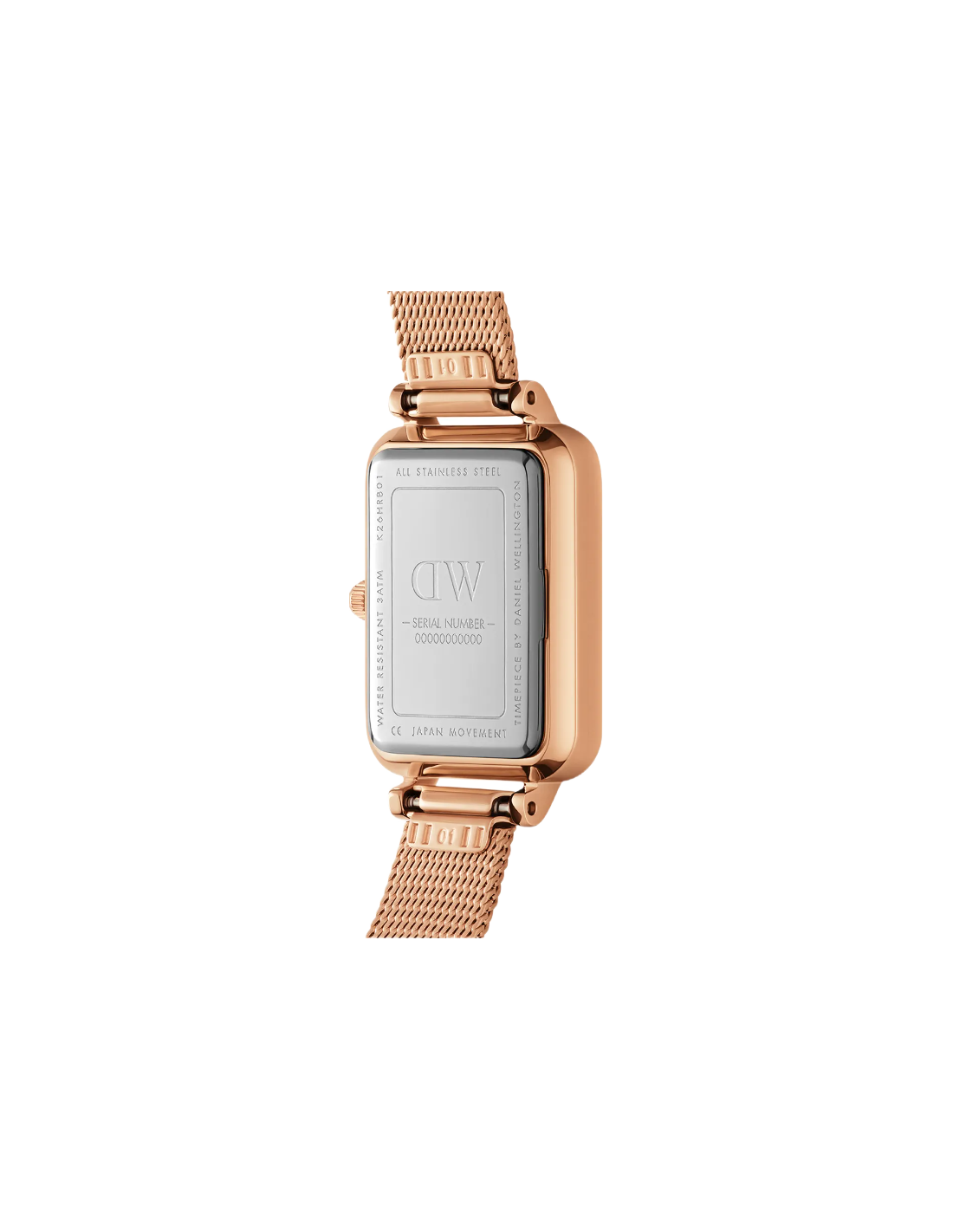 Montre Femme Daniel Wellington Quadro DW00100484 en Acier Or Rose vue 3