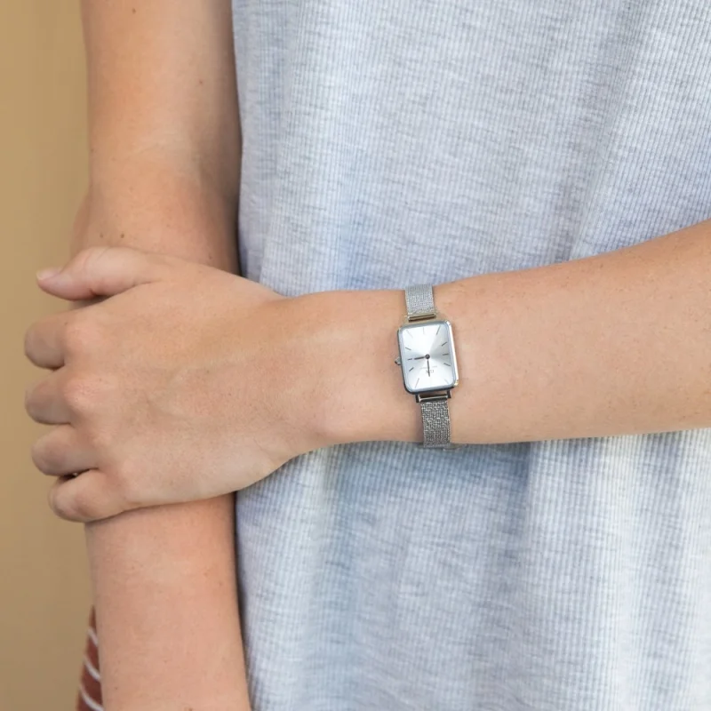 Montre Daniel Wellington DW00100486 Quadro Pressed Unitone Argentée en Acier vue 4