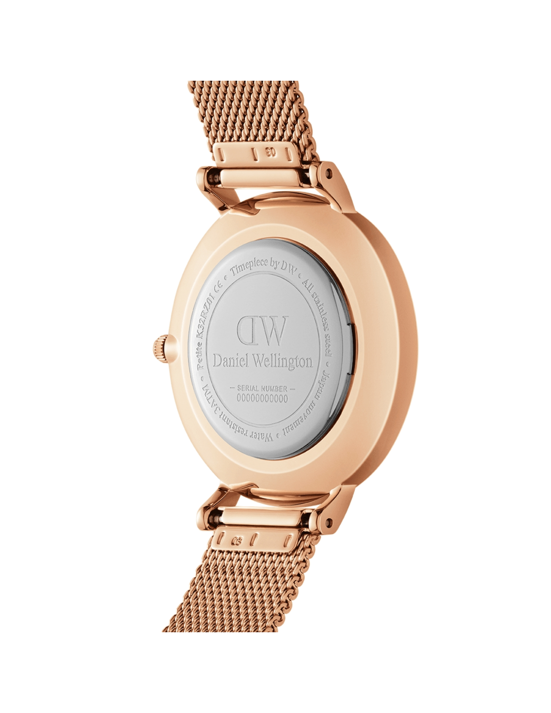 Montre Femme Daniel Wellington Petite Melrose Pearl DW00100513 - Cadran Nacré Rose 28mm, Bracelet Maille Milanaise Or Rose vue 3
