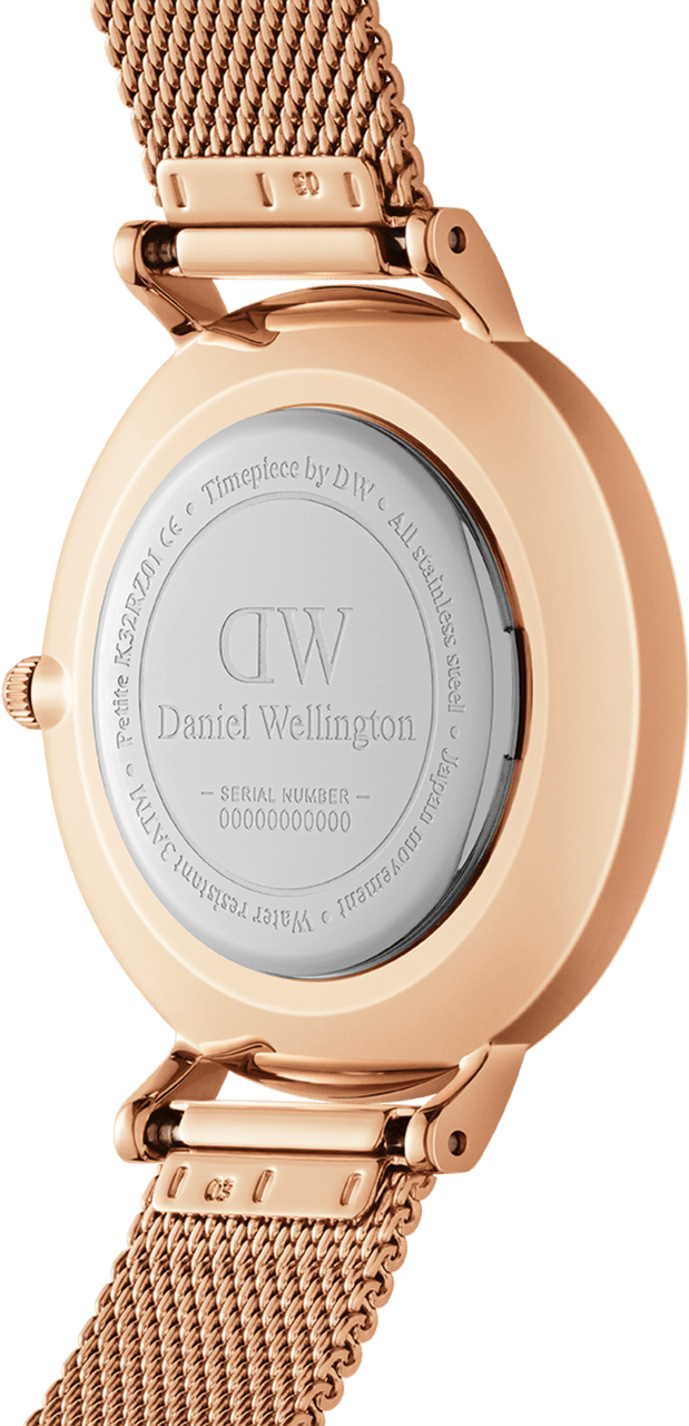 Montre Femme Daniel Wellington Petite Melrose Pearl 32mm DW00100516 - Boîtier et bracelet or rose, cadran rose nacré vue 3