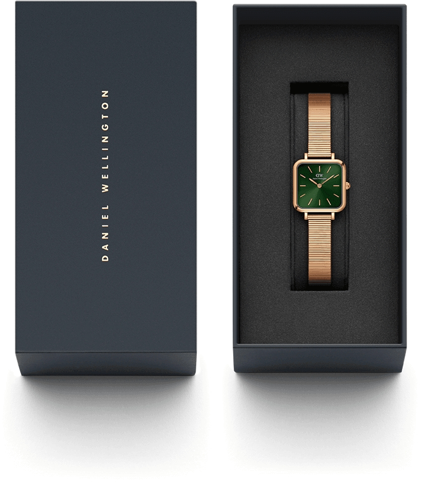 Montre Femme Daniel Wellington DW00100519 Quadro Studio - Boîtier Carré Or Rose, Cadran Vert vue 5