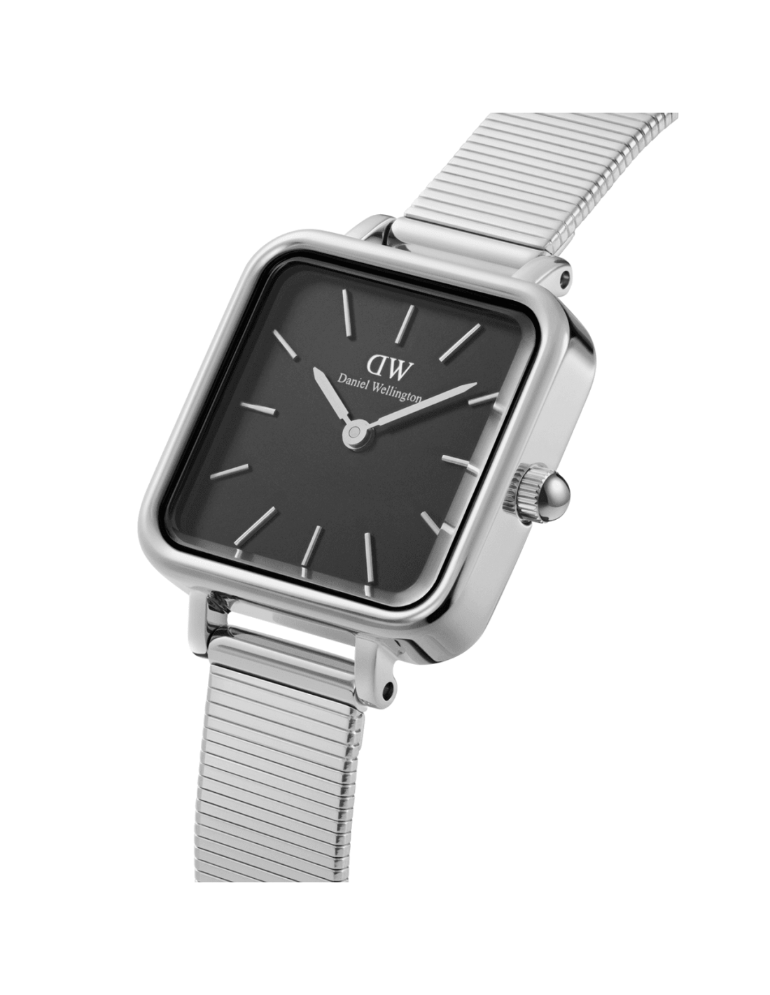 Montre Daniel Wellington Quadro Studio DW00100522 - Cadran carré noir, boîtier argenté, pour femme vue 2