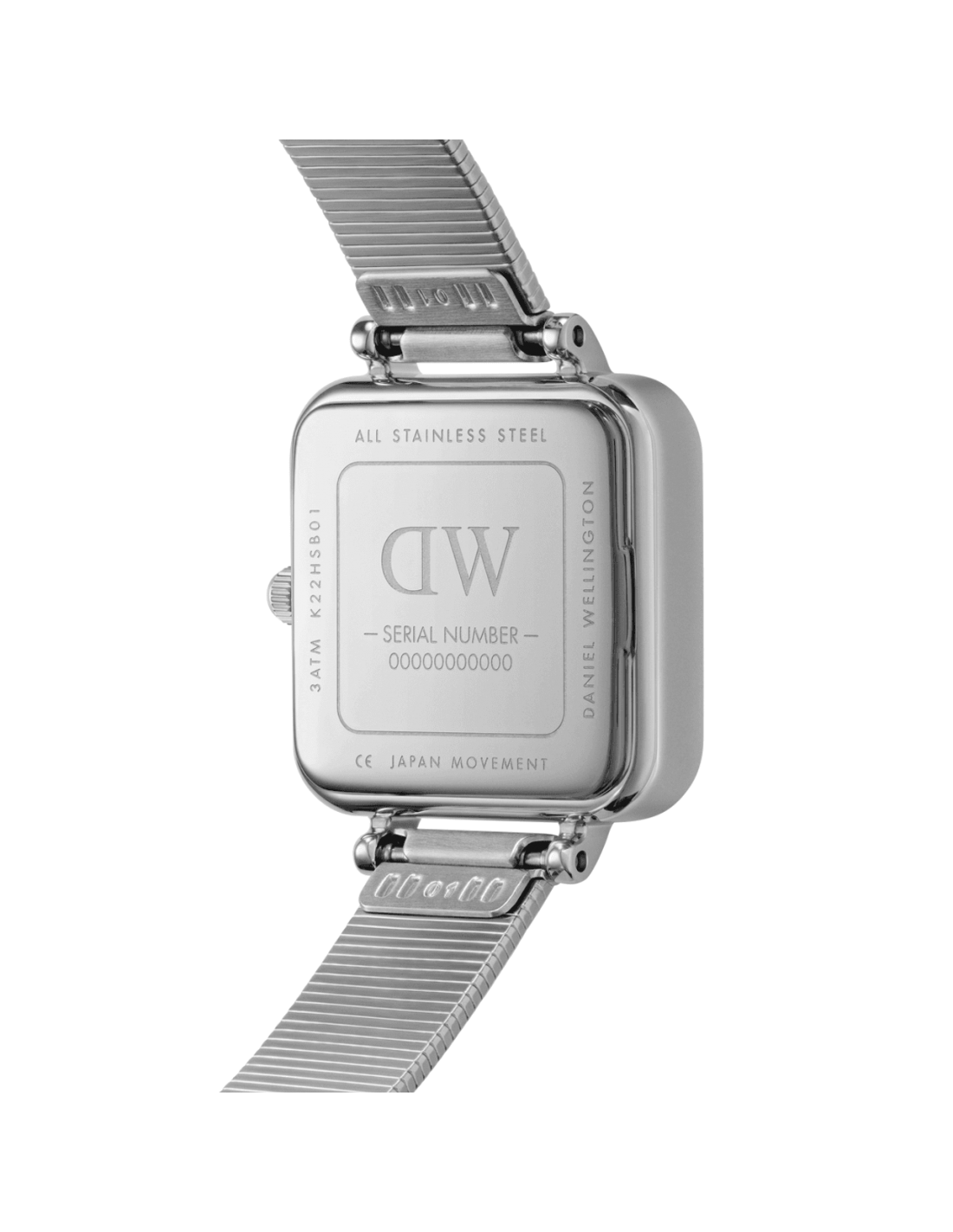 Montre Daniel Wellington Quadro Studio DW00100522 - Cadran carré noir, boîtier argenté, pour femme vue 3