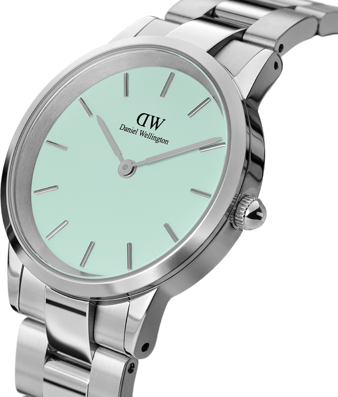 Montre Daniel Wellington DW00100537 Iconic Link Mint vert pastel 28mm en acier poli vue 2